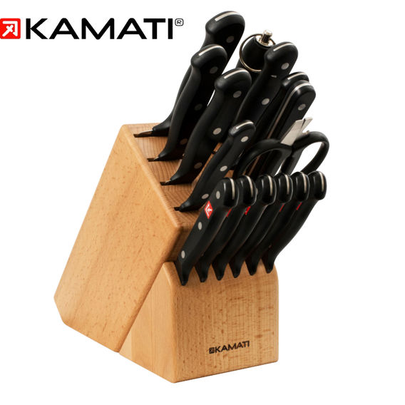 KAMATI 16PC GOURMET KNIFE BLOCK SET