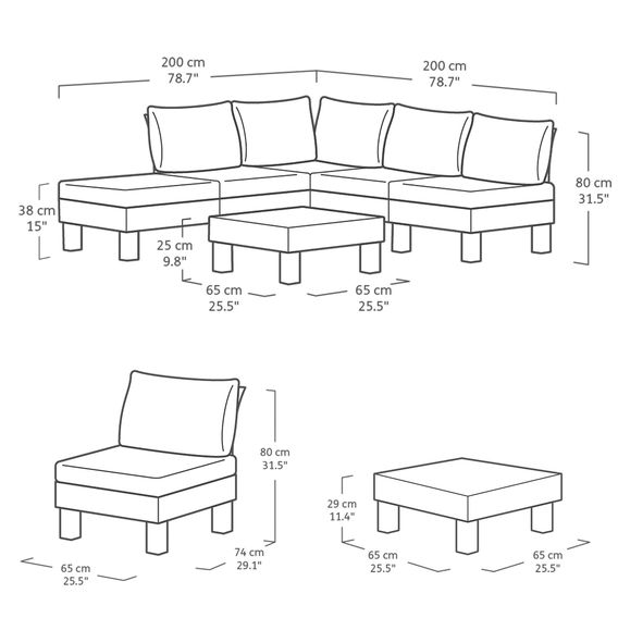 Keter Elements 5-Seater Modular Lounge Set Keter Elements 5-Seater Modular Lounge Set