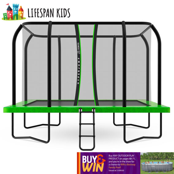 Lifespan Kids BounceZone Rectangular Spring Trampoline Set