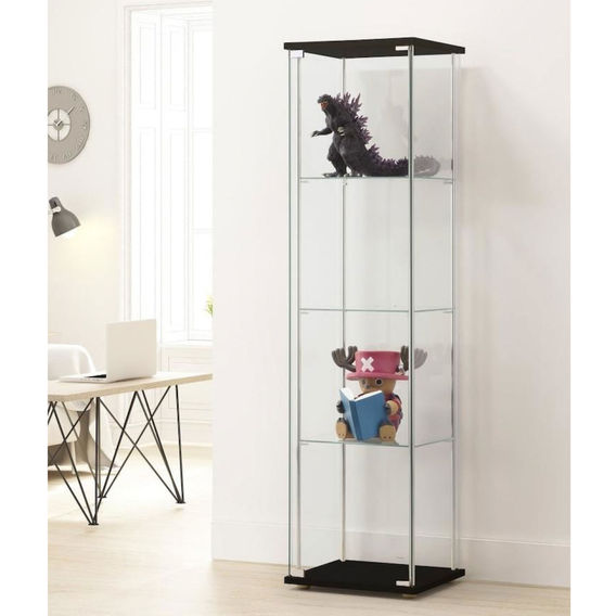 West Glass 4-Tier LED Display Cabinet