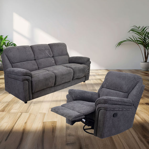 ROCKPORT 3-Seater Sofa Bed Suite in Dark Grey ROCKPORT 3-Seater Sofa Bed Suite in Dark Grey