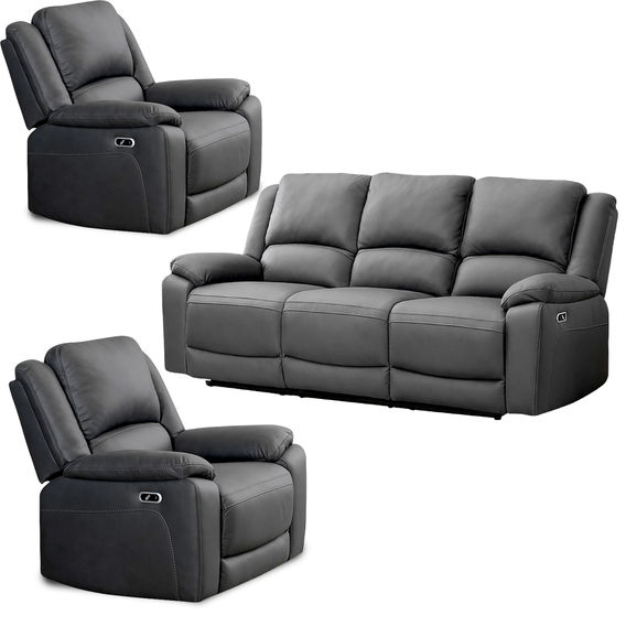 Commander 3-Seater + 2 Recliners in Charcoal Commander 3-Seater + 2 Recliners in Charcoal