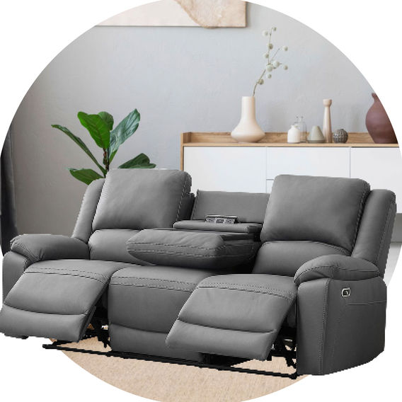 Commander 3-Seater Sofa in Charcoal Commander 3-Seater Sofa in Charcoal