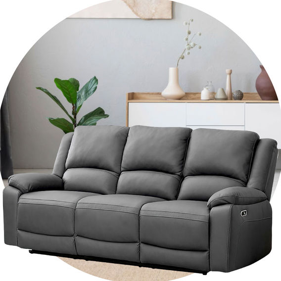 Commander 3-Seater Sofa in Charcoal