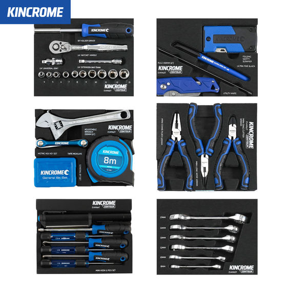 KINCROME CONTOUR® Mini Workshop Tool Kit 78 Piece 6 Drawer (10 KINCROME CONTOUR® Mini Workshop Tool Kit 78 Piece 6 Drawer (10