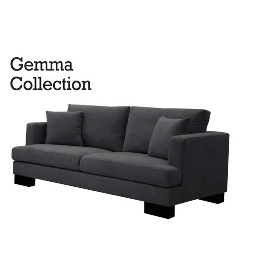 Gemma 3-Seater + 2-Seater Lounge Suite in Charcoal Gemma 3-Seater + 2-Seater Lounge Suite in Charcoal