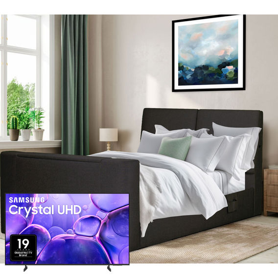 Galaxy TV Bed Bundle Queen Black Galaxy TV Bed Bundle Queen Black