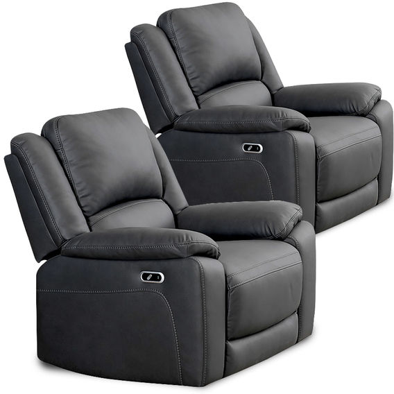 Commander 3-Seater + 2 Recliners in Charcoal