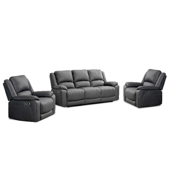 Commander 3-Seater + 2 Recliners in Charcoal