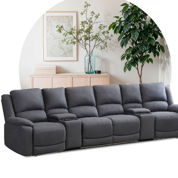 Commander 4-Seater Theatre Suite in Charcoal