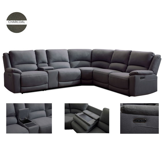 Commander 5-Seater Modular Suite in Charcoal Commander 5-Seater Modular Suite in Charcoal