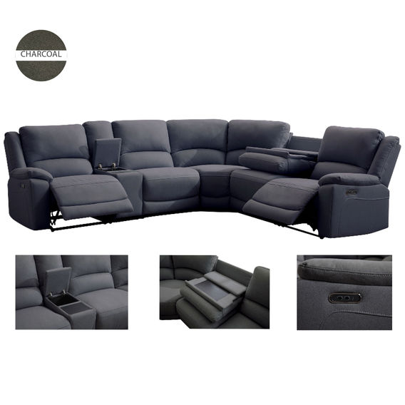 Commander 5-Seater Modular Suite in Charcoal
