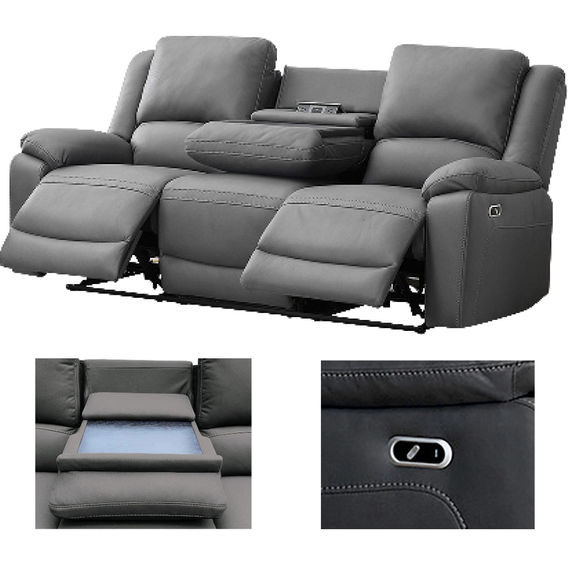 Commander 3-Seater Sofa in Charcoal