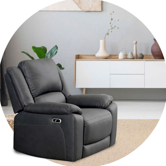 Commander Recliner in Charcoal Commander Recliner in Charcoal