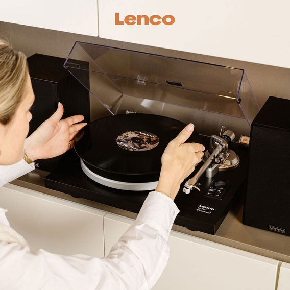 Lenco Turntable with Bluetooth & 2 Separate Speakers - Black