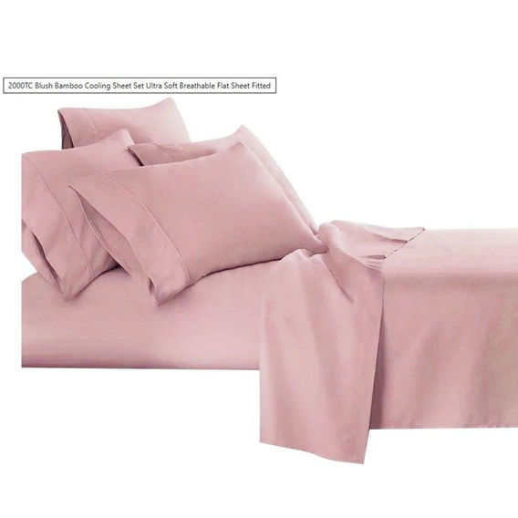 Bas Philips Bamboo/Cotton Sheet Set Blush - QB Bas Philips Bamboo/Cotton Sheet Set Blush - QB