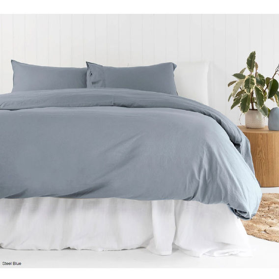 Bambury 7 Piece Organic Cotton Bed Bundle Steel Blue - DB Bambury 7 Piece Organic Cotton Bed Bundle Steel Blue - DB