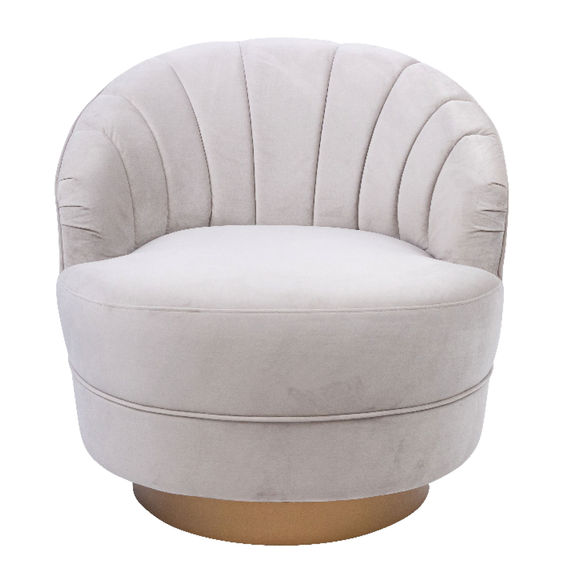 Valdes Armchair with Swivel Base - Pearl