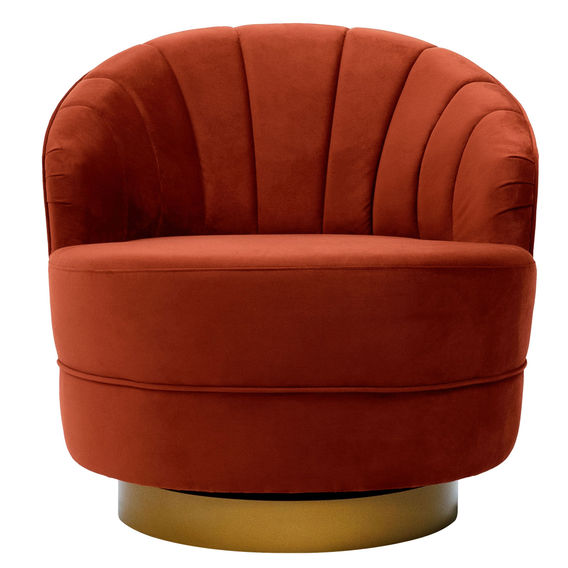 Valdes Armchair with Swivel Base – Rust Valdes Armchair with Swivel Base – Rust