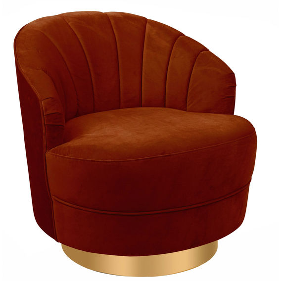 Valdes Armchair with Swivel Base – Rust Valdes Armchair with Swivel Base – Rust