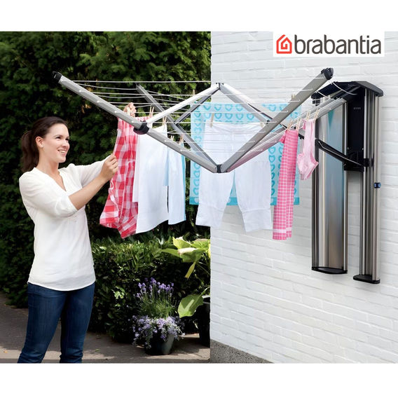 brabantia Wallfix Clothes line with Storage Box