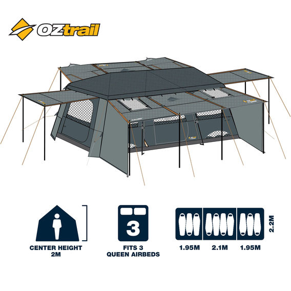 OZtrail Fast Frame BlockOut Lumos Tent - 10 Person OZtrail Fast Frame BlockOut Lumos Tent - 10 Person
