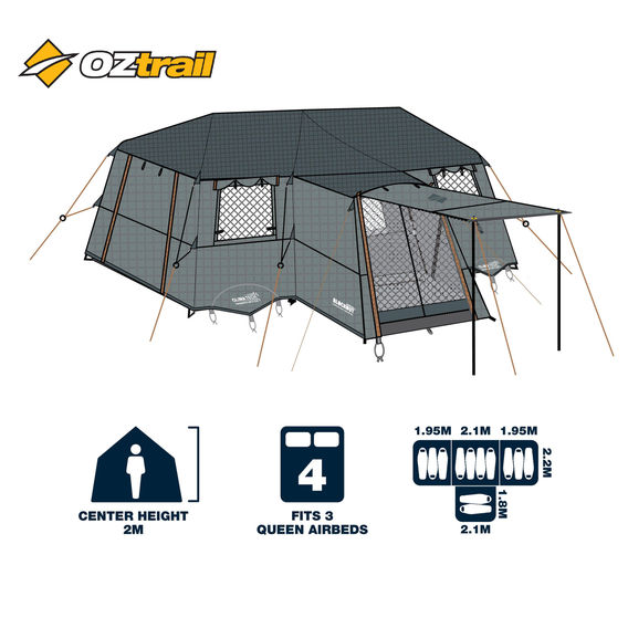 OZtrail Fast Frame BlockOut Lumos Tent - 12 Person OZtrail Fast Frame BlockOut Lumos Tent - 12 Person
