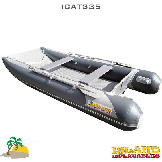 3.35m ISLAND INFLATABLE CAT BOAT + 9.8HP PARSUN OUTBOARD MOTOR