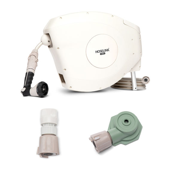 Hoselink 20m Retractable Reel Water Plus Bundle - Beige