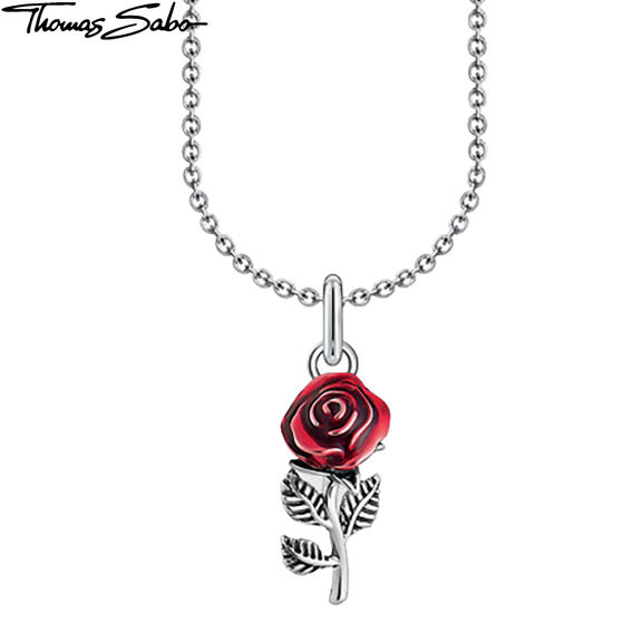 THOMAS SABO Necklace with red rose pendant