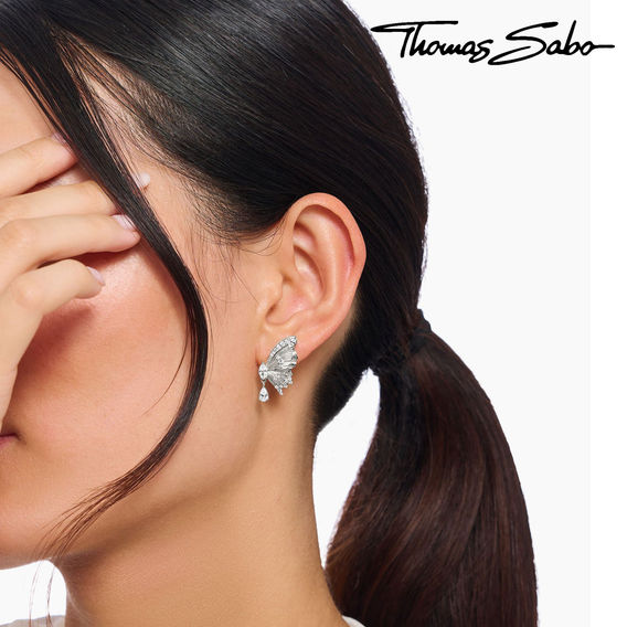 THOMAS SABO Butterfly Paradise Ear Studs in Silver THOMAS SABO Butterfly Paradise Ear Studs in Silver