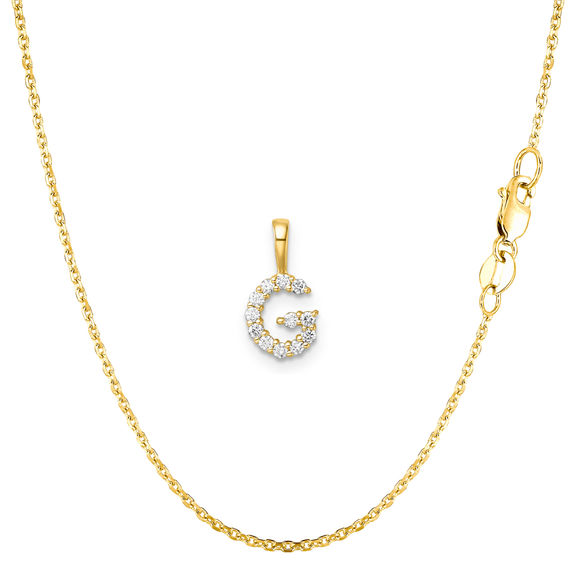 Yellow Gold & Diamond Initial Pendant Set - G Yellow Gold & Diamond Initial Pendant Set - G