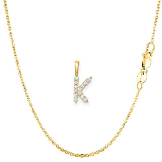 Yellow Gold & Diamond Initial Pendant Set - K Yellow Gold & Diamond Initial Pendant Set - K