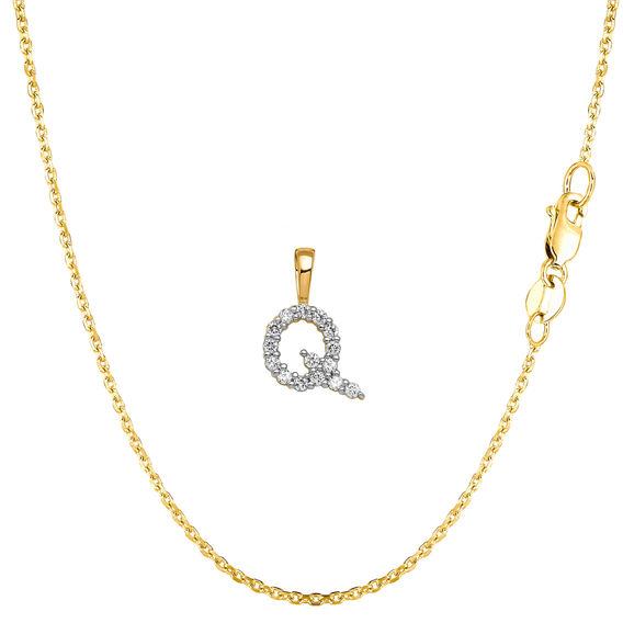 Yellow Gold & Diamond Initial Pendant Set - Q Yellow Gold & Diamond Initial Pendant Set - Q