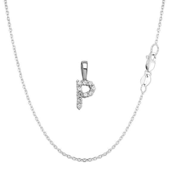 White Gold & Diamond Initial Pendant Set - P