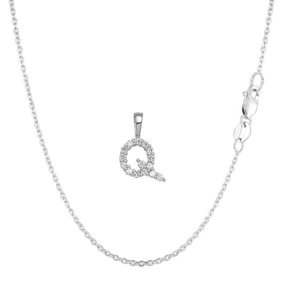 White Gold & Diamond Initial Pendant Set - Q