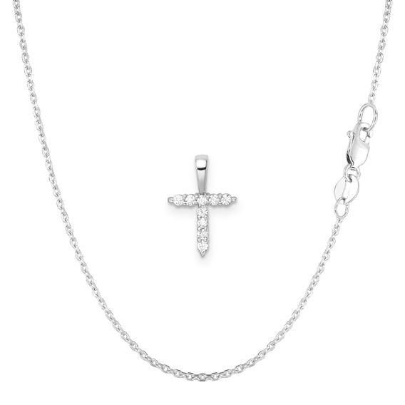White Gold & Diamond Initial Pendant Set - T White Gold & Diamond Initial Pendant Set - T