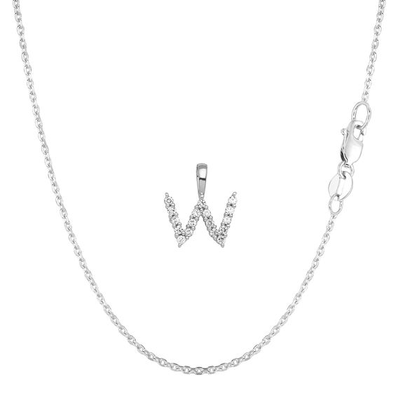 White Gold & Diamond Initial Pendant Set - W