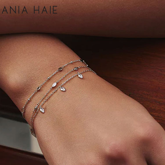 ANIA HAIE Silver Sparkling Station Bracelet