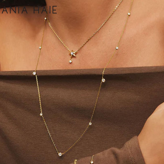 ANIA HAIE Gold Sparkling Star Drop Necklace ANIA HAIE Gold Sparkling Star Drop Necklace