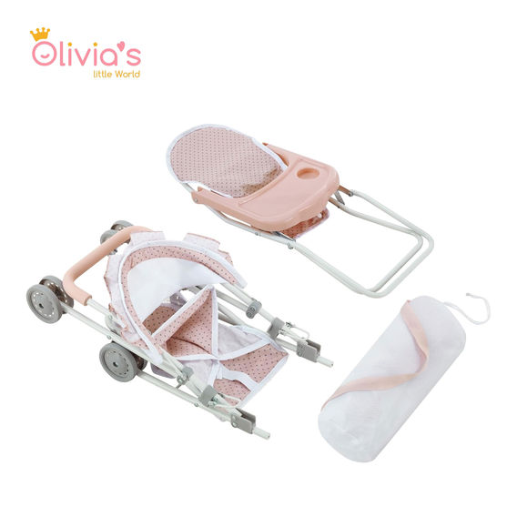 Olivia's Little World Polka Dots Princess 3 in 1 Doll Nursery Set