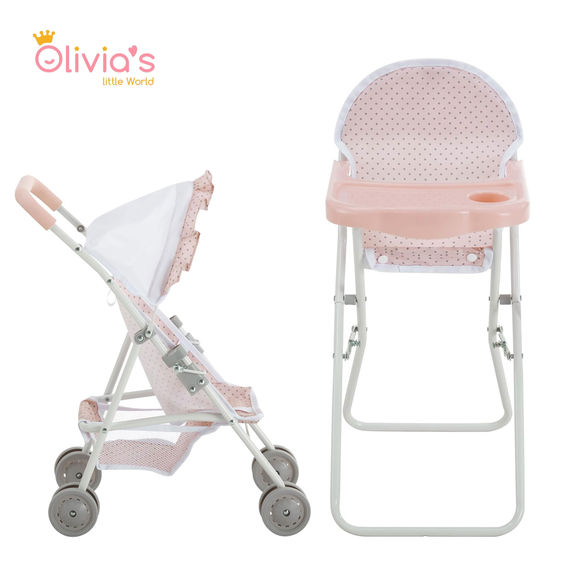 Olivia's Little World Polka Dots Princess 3 in 1 Doll Nursery Set Olivia's Little World Polka Dots Princess 3 in 1 Doll Nursery Set