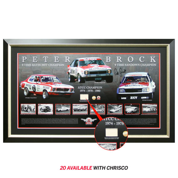 Peter Brock Framed Career Lithograph with Worn Swatch