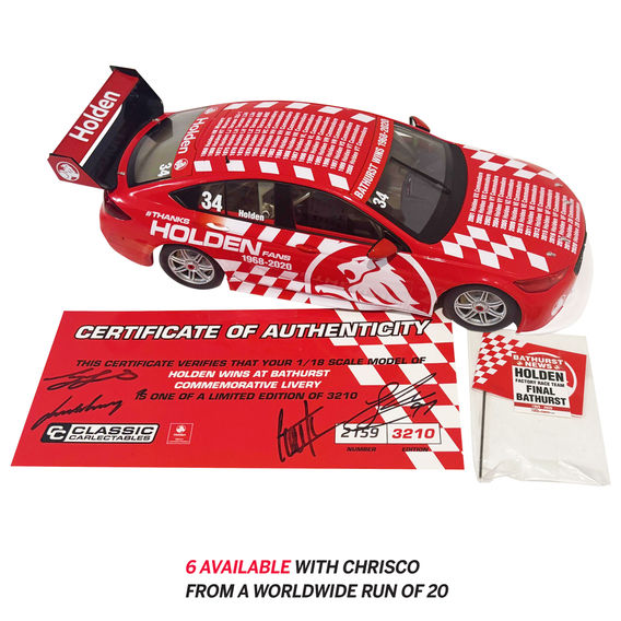 Holden Wins 1968-2020 1/18 Diecast with Signed COA Brand New in Box Holden Wins 1968-2020 1/18 Diecast with Signed COA Brand New in Box