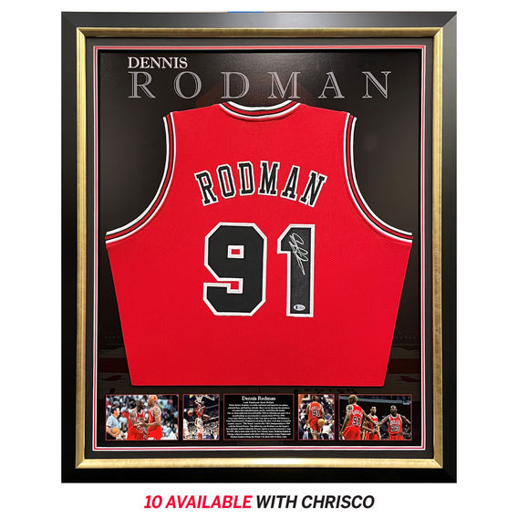 Dennis Rodman Hand signed Replica Chicago Jersey signed framed