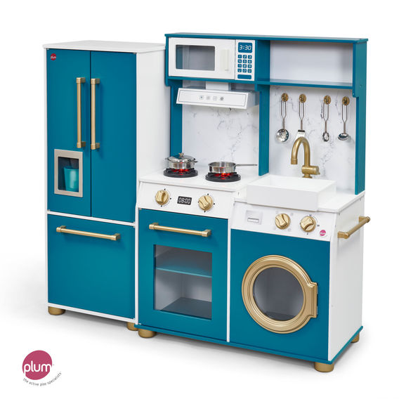 Plum® Bakehouse Wooden Kitchen with Fridge Oxford Blue Plum® Bakehouse Wooden Kitchen with Fridge Oxford Blue