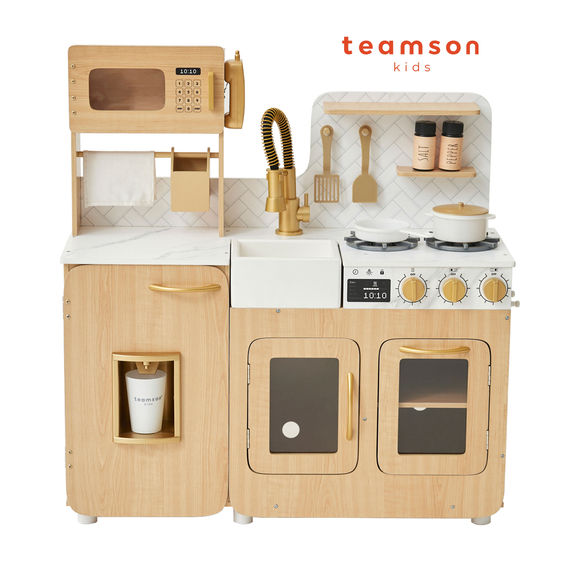 Teamson Kids - Little Chef Cyprus Medium Play Kitchen - Light Oak/White Teamson Kids - Little Chef Cyprus Medium Play Kitchen - Light Oak/White