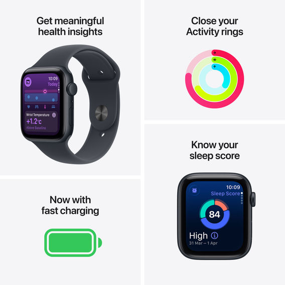 Apple Watch SE 3 GPS 44mm - Midnight S/M Apple Watch SE 3 GPS 44mm - Midnight S/M