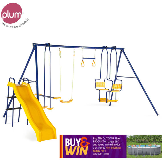 Plum 5 Unit Metal Swing with Slide (Blue and Yellow)