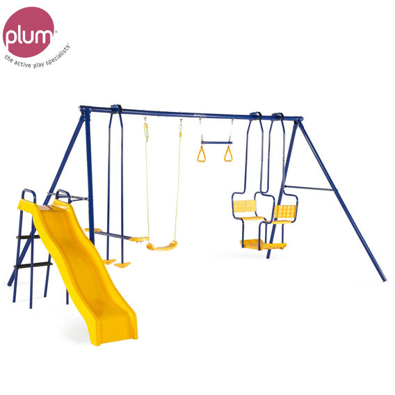 Plum 5 Unit Metal Swing with Slide (Blue and Yellow)